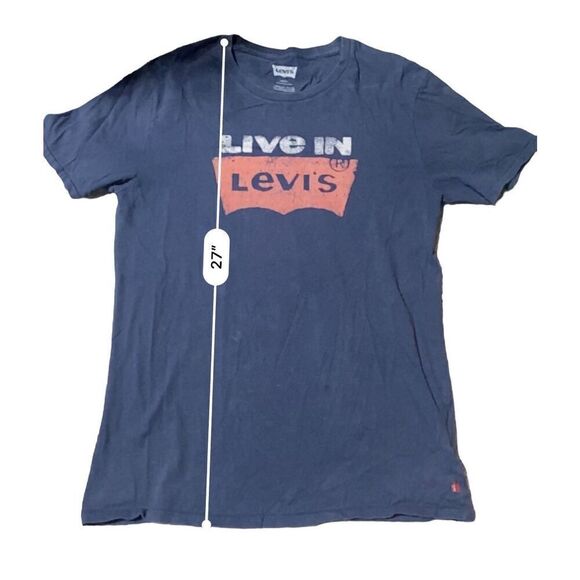 Rare Levis Strauss Live in Levis Graphic Stressed Large Dark Gray - Picture 1 of 11